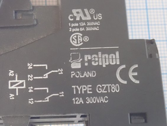 Колодка для реле relpol GZT80 12А 300VAC POLAND БЫВШАЯ В УПОТРЕБЛЕНИИ ТЕХНИЧЕСКИ ИСПРАВНА