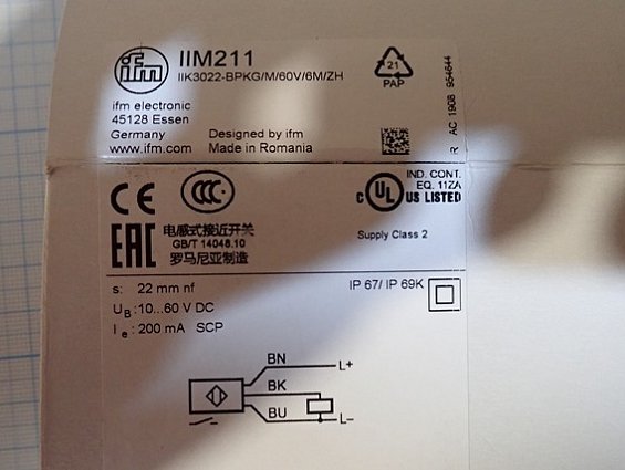 Датчик ifm IIM211 IIK3022-BPKG/M/60V/6M/ZH