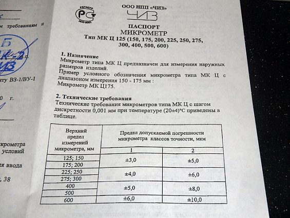 Микрометр электронный цифровой МКЦ-125 МК Ц125 ГОСТ6507-90 100-125mm 0.001mm