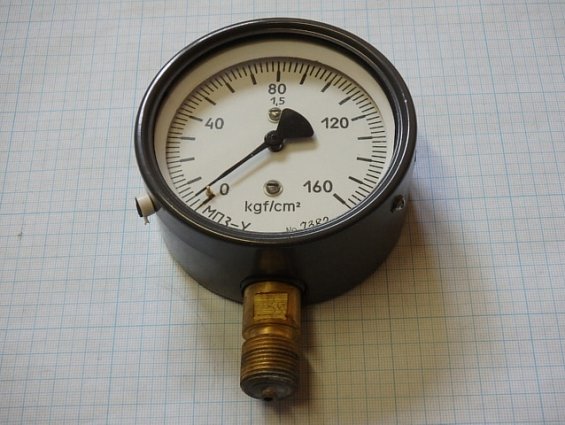 Манометр МП3-У 0-160kgf/cm2 кл.т.1.5 диаметр корпуса Ф100мм IP40 М20х1.5 РШ У2