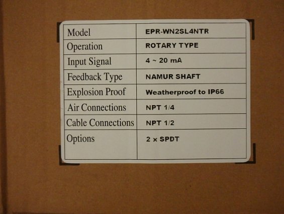 Электропневмопозиционер Power-Genex epr-wn2sl4ntr ELECTRO-PNEUMATIC POSITIONER 4-20mA DC 1.4-7bar IP