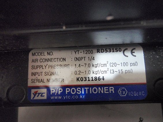 Позиционер пневматический P/P POSITIONER Yt-1200RD531S0 AIR CONNECTION (N)PT-1/4 SUPPLY PRESSURE