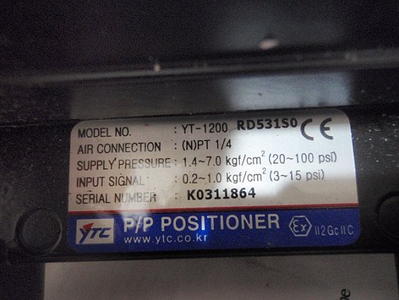 Позиционер пневматический Yt-1200RD531S0 AIR CONNECTION (N)PT-1/4 SUPPLY PRESSURE