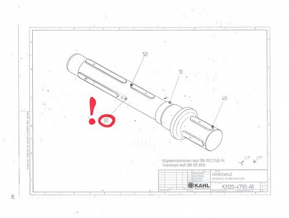 Призматическая шпонка KAHL K6089-0519 PASSFEDER 45х25х460 пресса гранулятора