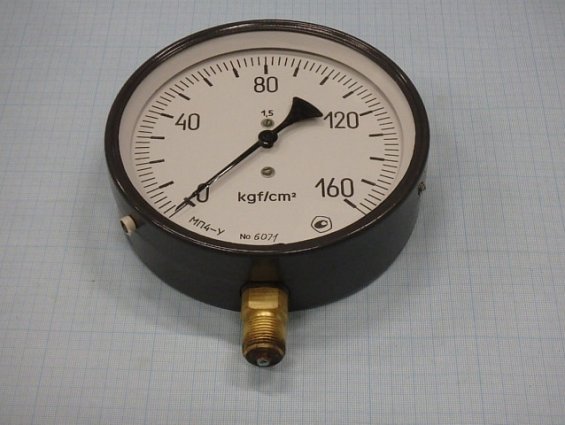 Манометр МП4-У 0-160kgf/cm2 кл.т.1.5 диаметр корпуса Ф160мм IP40 М20х1.5 РШ У2