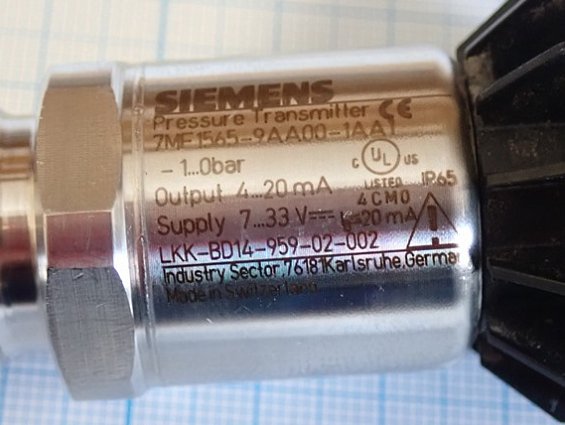 Преобразователь давления SIEMENS 7MF1565-9AA00-1AA1 -1...0bar 4...20mA 7...33V