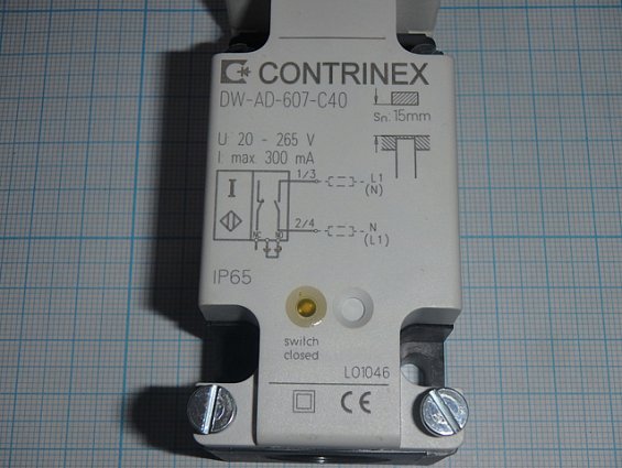 Датчик индуктивный contrinex dw-ad-607-c40 Sn:15mm U:20-265V Imax=300mA IP65 вес-0.22кг