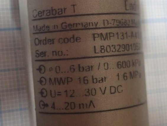 Преобразователь давления Endress+Hauser Cerabar-T PMP131-A4101A1R 0...6bar 0...600kPa