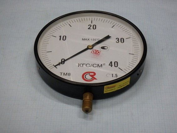 Манометр котловой ТМ-810Р.00 0-40кг/см2 Ф250мм М20х1.5 температура максимальная +150С кл.т.1.5