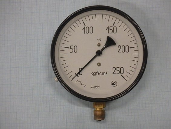 Манометр МП4-У 0-250kgf/cm2 кл.т.1.5 диаметр корпуса Ф160мм IP40 М20х1.5 РШ У2