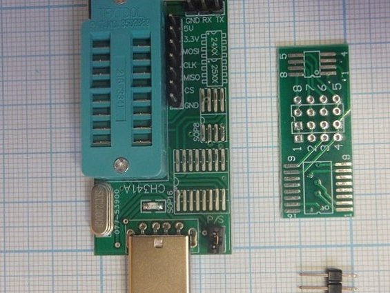 Программатор FLASH микросхем памяти серий 24хх (I2C) и 25xx (SPI) на чипе CH341A