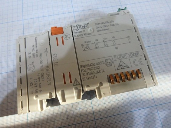 Модуль WAGO аналогового ввода 2-канальный 750-474 2AI 4-20МА 16bit