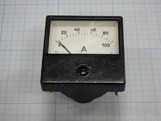 Амперметр М1001 шкала 0-100А НШ75mV Класс точности 1.5 1986г.в СДЕЛАНО В СССР ТУ25-7539.0002-87