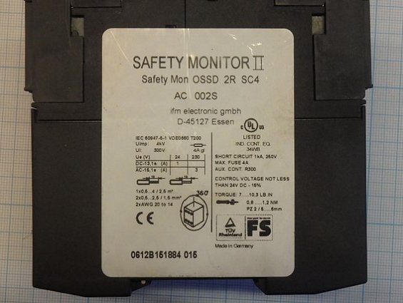 Монитор безопасности ifm safety monitor/2 channel ac002S OSSD 2R SC4 0612B151884 015