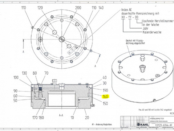 ОПОРНОЕ КОЛЬЦО KAHL K6454-0293 0160 STUETZRING пресса гранулятора сухого жома KAHL PRESSE 39-1000 ве