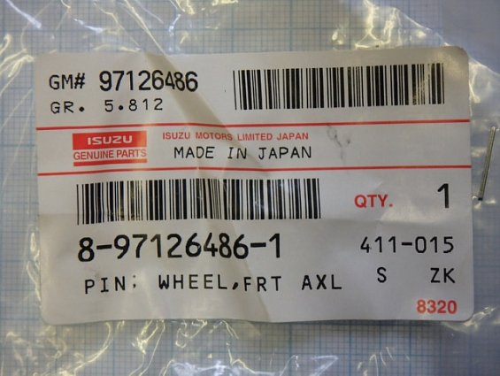 Шпилька 8-97126486-1 8-94336-621-0 ISUZU WHELL FRT AXL M14x1,5 L правая передней и задней ступицы