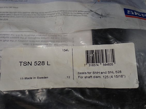 Уплотнение корпуса SKF TSN528L Seals for SNH and SNL 528 For shaft diam.125 11-Made in Sweden компле