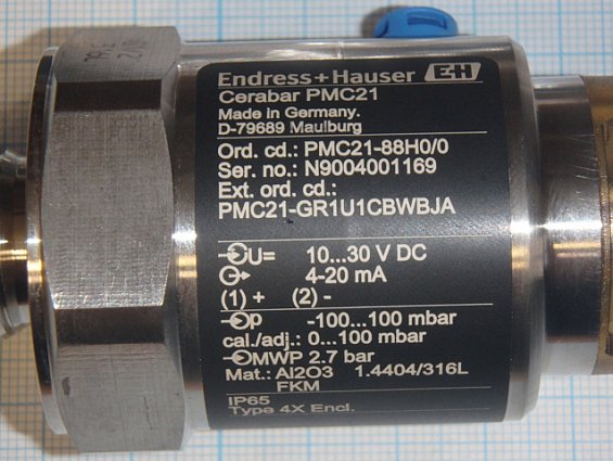 Преобразователь давления Endress+Hauser Cerabar PMC21-GR1U1CBWBJA -100...+100mbar 4-20mA