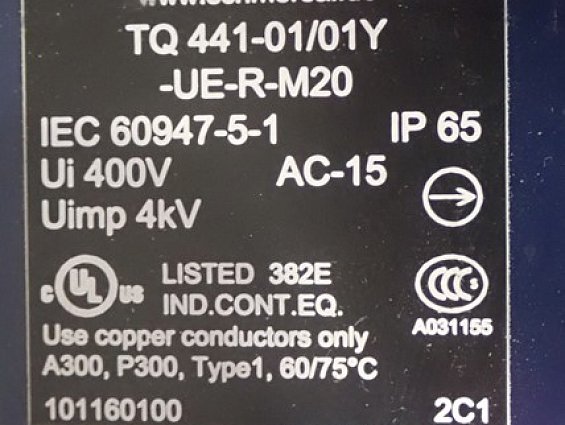 Тросовый выключатель SCHMERSAL TQ441-01/01Y-UE-R-M20 IP65 Ui 400V