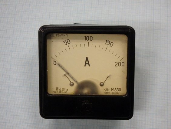 М330 200А Кл.т 1,5 120х120х91мм ГОСТ 8711-60 амперметр предназначен для измерения постоянного тока