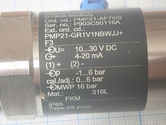 Преобразователь давления Cerabar PMP21-GR1V1NBWJJ+F3 -1...6bar 4-20mA 10...30VDC