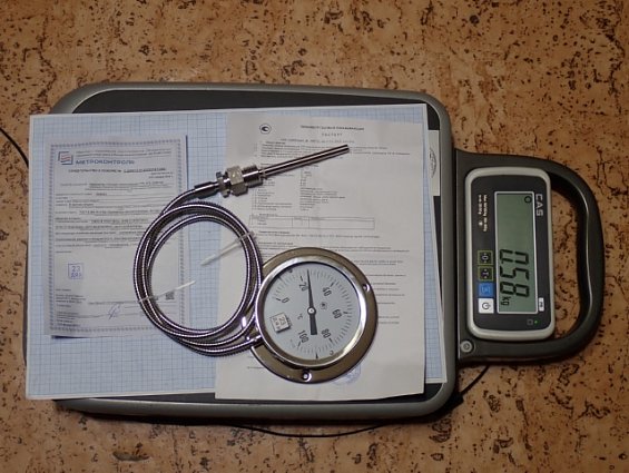 ТЕРМОМЕТР ГАЗОВЫЙ ПОКАЗЫВАЮЩИЙ BD ТГП 100РК/64х8 (0...+100C) кл.т.1,5 G1/2 L=1,5м Ф100мм НЕРЖАВЕЮЩАЯ