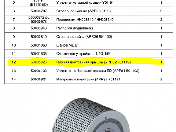 Крышка нижняя ролика новой конструкции EVOLUTION 50005926 LOW COVER NEW DESIGN пресс-гранулятора