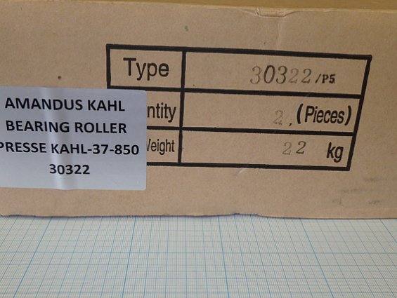 Подшипник 30322 P5 AMANDUS KAHL BEARING ROLLER PRESSE KAHL-37-850 размер dхDхh Ф110хФ240х54.5мм