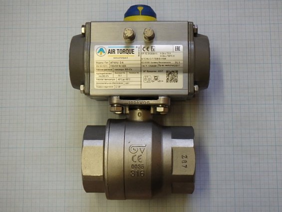 Кран GENEBRE 2015-09 DN50 G2" PN63 в сборе с пневмоприводом AIR TORQUE AT101U-D-A