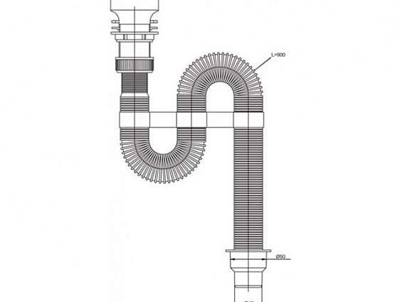 Гофросифон "VIRPlast 311" 1-1/4"х40/50 мм