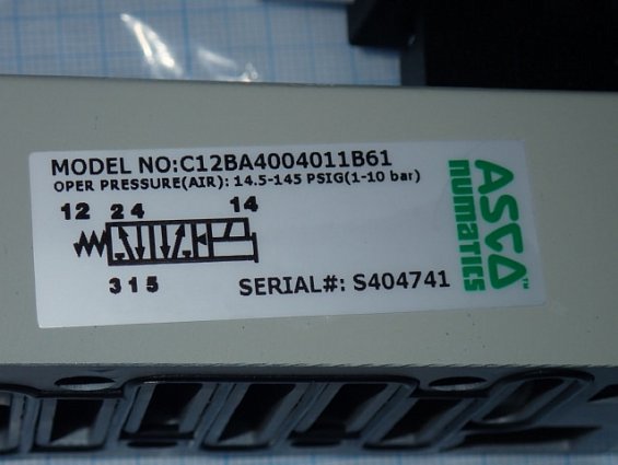 Клапан EMERSON ASCO numatics C12BA4004011B61 24VDC 43004869