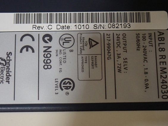 Блок питания Schneider Electric ABL8REM24030 940558 100-240VAC 24VDC 3A 72W