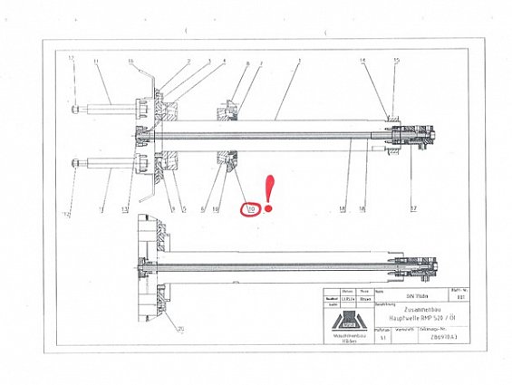 Сальник задний главного вала гранулятора древесных опилок Munch RMP 520/80 180-150-15 ве