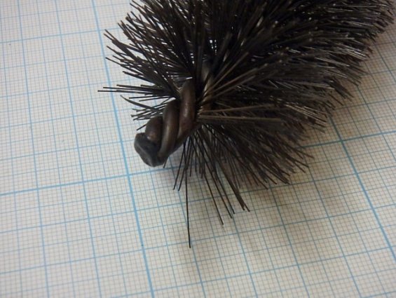 Щетка-ерш стальной Д45х95х145х3.0х0.3мм D45х95х145х3.0х0.3mm диаметр-Ф45мм длина ворса-95мм