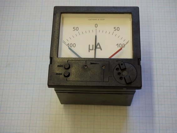Микроамперметр ЭА3000К 100-0-100мкА Кл.т.1,5 120х120х130мм щитовой аналоговый контактный