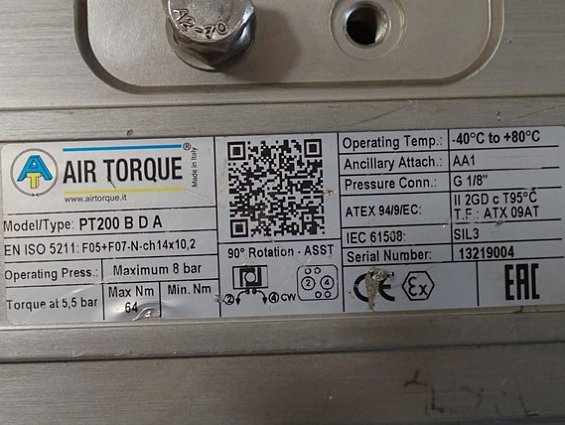 Пневмопривод AIR TORQUE PT200B-D-A F05+F07-N-ch14х10.2 БЫВШИЙ В УПОТРЕБЛЕНИИ