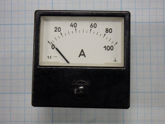 Амперметр М1001 шкала 0-100А НШ75mV Класс точности 1.5 1986г.в СДЕЛАНО В СССР ТУ25-7539.0002-87