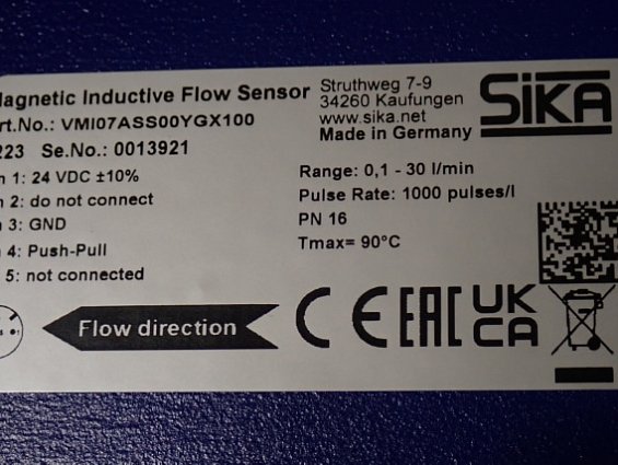 Магнитно-индуктивный датчик потока Sika BMA00548162 VMI07ASS00YGX100 Magnetic Inductive Flow Sensor