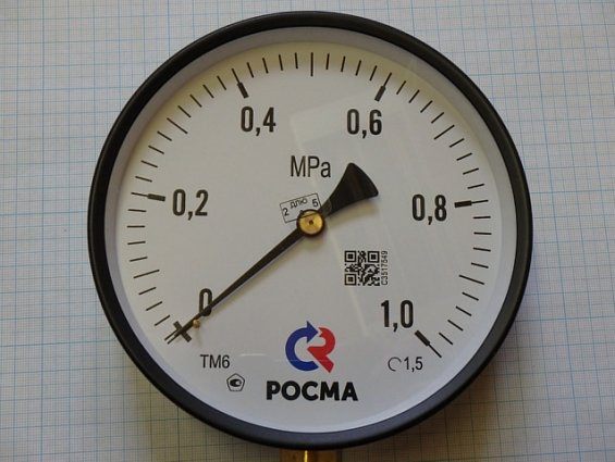 Манометр РОСМА ТМ-610Р.00 0-1MPa класс точности 1.5 диаметр Ф150мм штуцер М20х1.5 производитель РОСМ