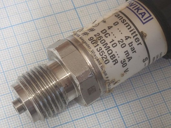 Датчик давления WIKA S-10 0-4bar G1/2b БЫВШИЙ В УПОТРЕБЛЕНИИ ТЕХНИЧЕСКИ ИСПРАВЕН