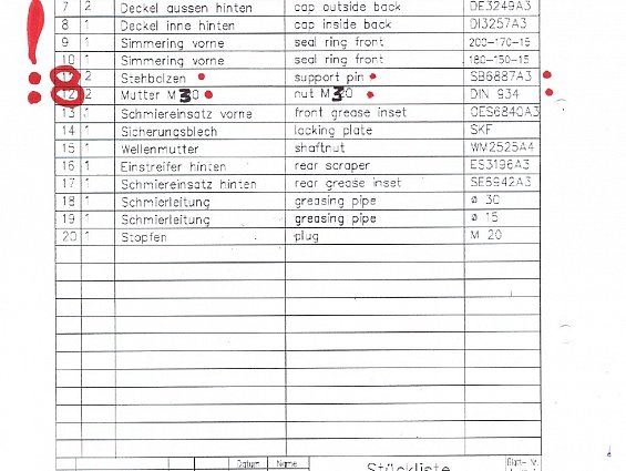 Распорный болт Munch Rmp-520/80 SB6887A3 Stehbolzen support pin стойка колонна плиты гранулятора RMP