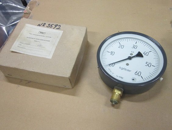 Манометр МП4-У 0-60kgf/cm2 кл.т.1.5 диаметр корпуса Ф160мм IP40 М20х1.5 РШ У2