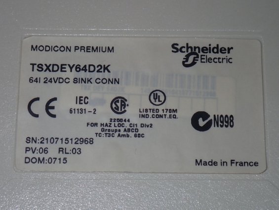 Контроллер Schneider Electric TSXDEY64D2K Made in France БЫВШИЙ В УПОТРЕБЛЕНИИ ТЕХНИЧЕСКИ ИСПРАВЕН Г