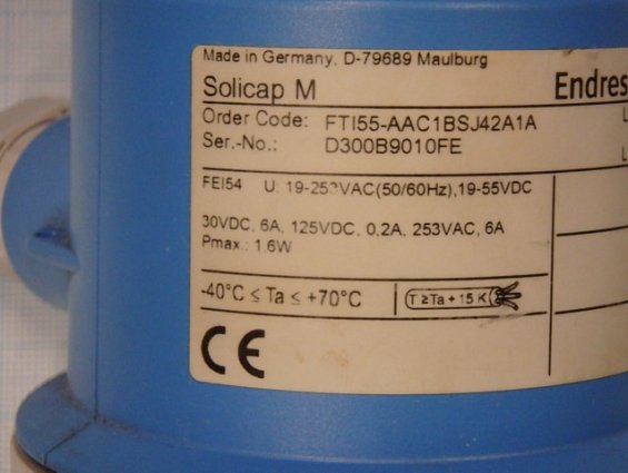 Сигнализатор предельного уровня Solicap-m Fti55-aac1bSJ42a1a емкостной L1=200мм L=200mm IP