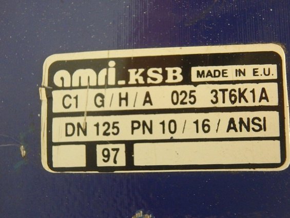 Клапан обратный межфланцевый двухстворчатый C1 G/H/A 025 3T6K1A DN125 PN10/16/ANSI AMRI KSB