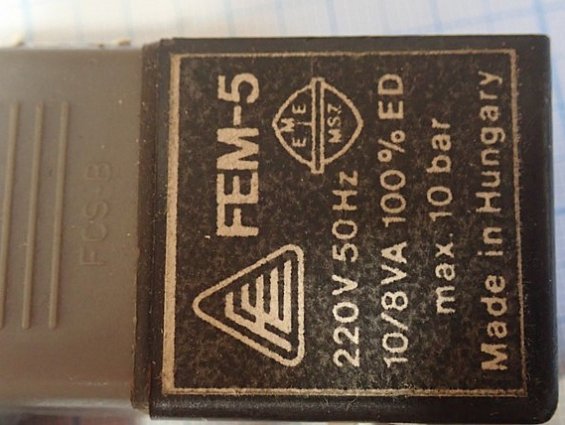 Катушка электромагнитная соленоид FEM-5 220V 50Hz 10/8VA 100%ED made in Hungary 