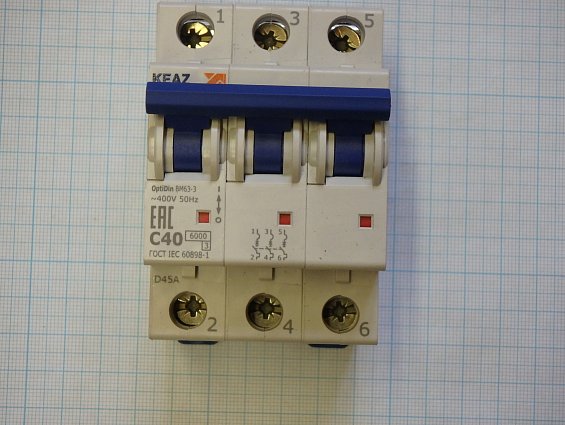Выключатель автоматический 3-пол 40А С40 6kA KEAZ OptiDin BM63-3 260798