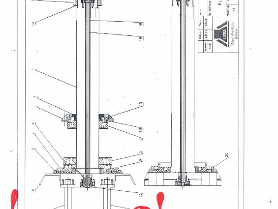 Распорный болт Munch Rmp-520/80 SB6887A3 Stehbolzen support pin стойка колонна плиты гранулятора RMP