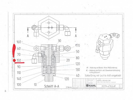 Угловое резьбовое штуцерное соединение KAHL K6402-0119 СМАЗКИ