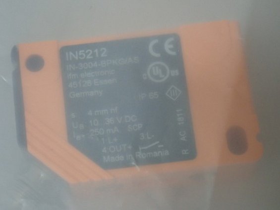 Датчик индуктивный ifm IN5212 IN-3004-BPKG/AS-610-TPS s:4mm nf U:10...36VDC I:250mA SCP